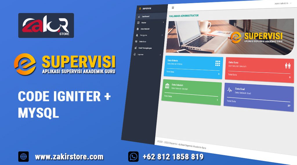 E-Supervisi, Aplikasi Supervisi Akademik Guru Dengan Code Igniter + MySQL